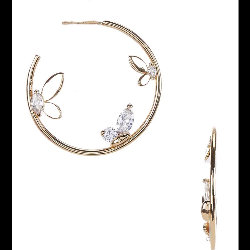 Kate Spade Social Butterfly Hoop Earrings